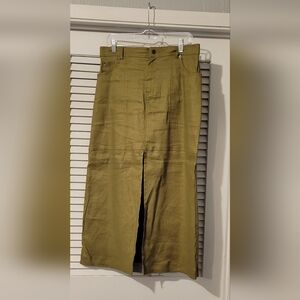 NWOT Nicole Miller Olive Maxi Skirt